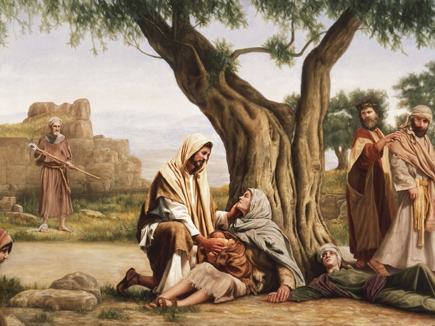 Pictures of Jesus helping others